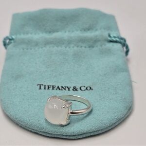 Tiffany & Co. Silver Ring with Translucent White Stone